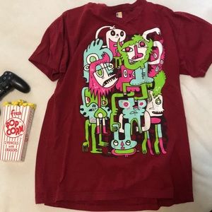 👹Men’s Burgundy Monster Graphic Tee